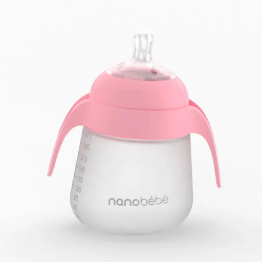 Manijas de Biberón de Silicona Gen2 - Rosadas Nanobébé Caja x 2 