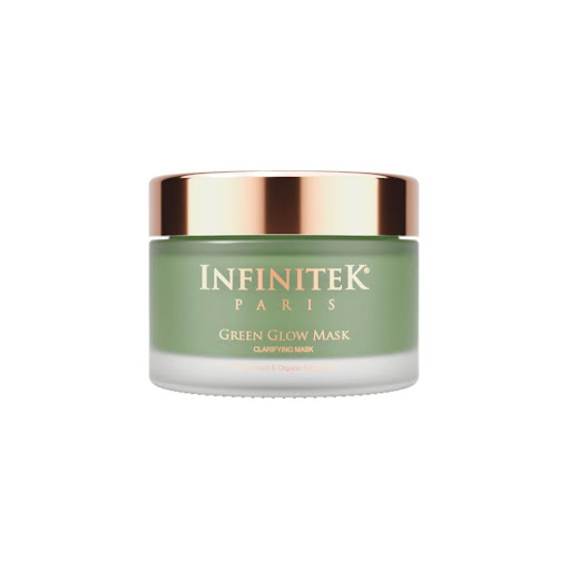 Mascarilla Facial Clarificante Iluminadora con AHA+BHA x 50 g INFINITEK PARIS pote x 50 g Mascarilla Facial Clarificante Iluminadora Infinitek®: mejora la textura, ilumina y unifica el tono de la piel. Suaviza manchas y poros dilatados. Con 91% de ingredientes naturales, ofrece una exfolia