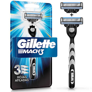 Cuchilla de Afeitar Hombre Gillette Mach 3 + 2 Repuestos Caja x 1 und  
