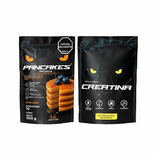 Kit de creatina 100% pura, creatina monohidratada + Pancakes proteicos  Ffi Group Doypack 300gr y Doypack 500gr  x 2 Creatina monohidratada 100% pura (300g), sin azúcar, gluten ni aditivos. Acompaña con pancakes proteicos veganos sabor avellana: 18g de proteína, con aminoácidos esenciales, fáciles y nutritivos.