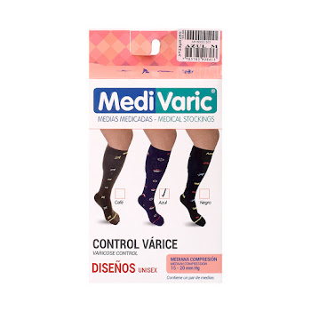 Medias De Compresión Medivaric Mediana Calcetín Diseño Barcos 15-20  Azul  M x 1 und  