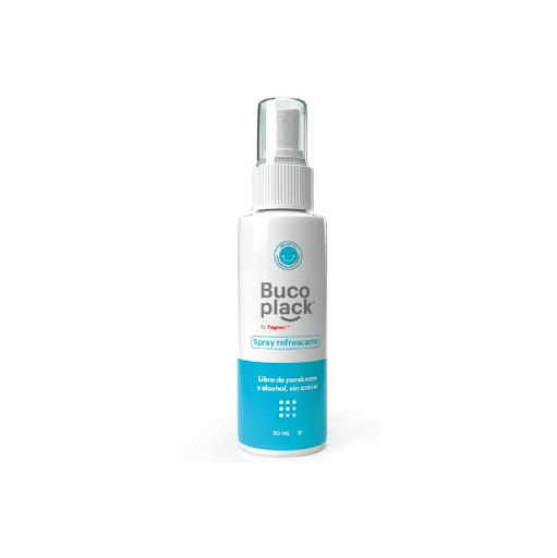 SPRAY BUCAL BUCOPLACK REFRESCANTE FRASCO 30 ML BUCOPLACK FRASCO x 30 ML Solución refrescante bucal de efecto prolongado, elaborado con Dentactive® , que actúa reduciendo la proliferación bacteriana, que causa mal aliento. Contribuye a mantener las encías sanas.

Está indi