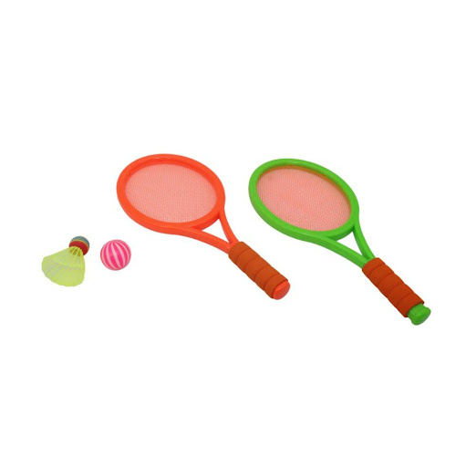 Raquetas Badmington Mediana Caja Plasticos Asociados  x 1 Este set de juego con pelota y bádminton es ideal para que los niños disfruten de una actividad deportiva mientras mejoran su coordinación y motricidad. Su diseño pequeño y liviano facilita su uso, pe