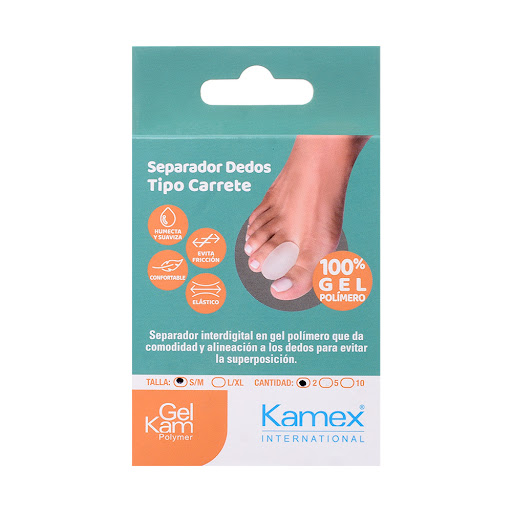 Separador De Dedos Tipo Carrete S/M Kamex Caja x 2 und