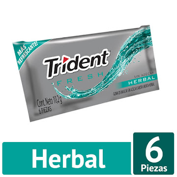 Chicle Trident Fresh Herbal Sin Azúcar x 6 und  