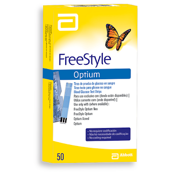 Tiras Free Style Optium Glucómetro x 50 und  