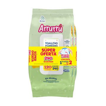 Toallitas Húmedas Arrurrú Para Bebé Aloe x 240 und  