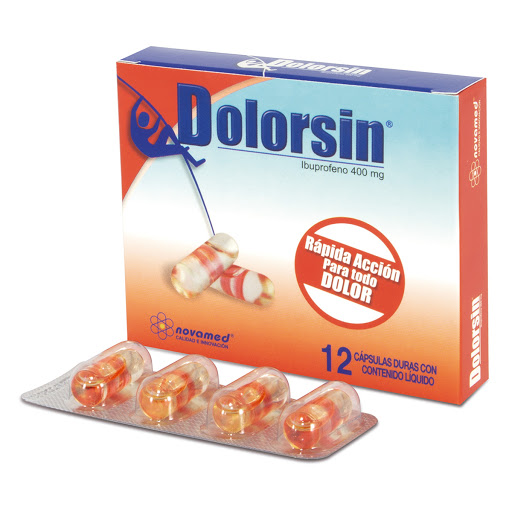 Dolorsin Ibuprofeno 400 mg Novamed Caja x 12 Cápsulas