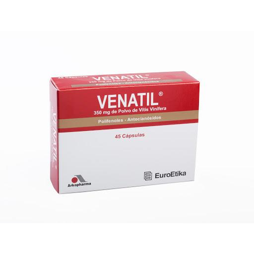 Venatil Polvo de Vitis Vinifera 350 mg Euroetika Caja x 45 Cápsulas