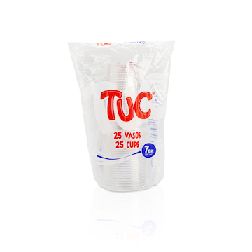 Vaso Plástico Transparente de 7 oz x 25 und  