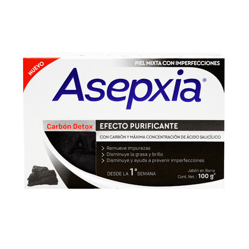 Jabón Asepxia Carbón Barra x 100 gr