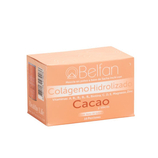 Colágeno Hidrolizado Caja Cacao  Belfan Sobres x 20 ¿Te duelen las articulaciones o quieres prevenir el desgaste? Esta es la mejor opción para ti..

Mezcla funcional de Sacha Inchi, péptidos de colágeno hidrolizado, cacao orgánico y silicio adicionado 