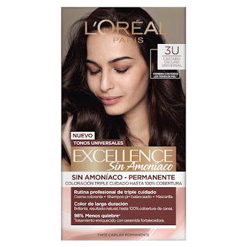 Tinte Loreal Excellence Nudes Sin Amoníaco Castaño Oscuro 3U Caja x 1 und  
