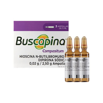 Buscapina Compositum Hioscina N-butilbromuro + Dipirona Sódica 0,02g/2,50g Caja x 3 Ampollas  