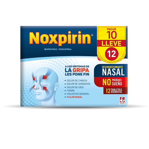 Noxpirin Ibuprofeno + Fenilefrina 200mg/20mg Siegfried Caja x 12 Tabletas