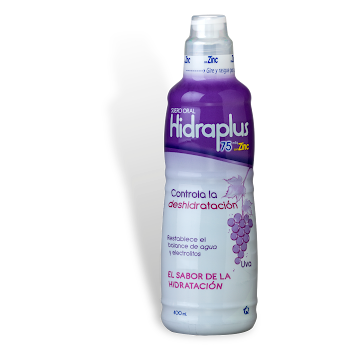 Hidraplus Zinc Cloruro de Sodio + Dextrosa Tecnoquímicas Sabor Uva Frasco x 400 ml  
