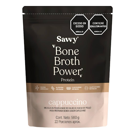 Proteína Bone Broth Savvy Cappuccino Bolsa x 560 gr