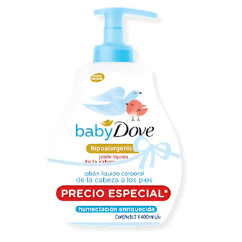 Jabón Dove Baby Líquido Humectación Enriquecida 2 und x 400 ml  