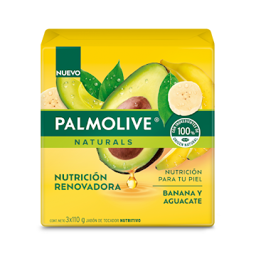 Jabón Corporal Palmolive En Barra Banana y Aguacate 3 und x 110 gr  
