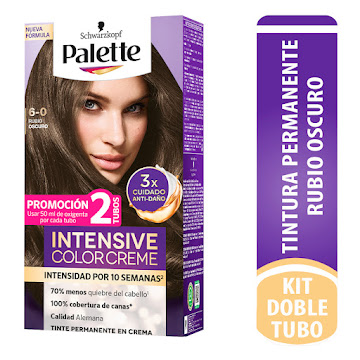 Tinte Palette Intesive Color Creme Permanente 6-0 Rubio Oscuro x 2 Tubos  