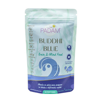 Buddhi Blue PADAM x 100g Padam Doypack x 100gr x 1 und BUDDHI BLUE es un neuroprotector que ayuda a mejorar las funciones cognitivas, el rendimiento mental y físico. Es ideal para equilibrar la fatiga, el cansancio y la ansiedad. Refuerza el sistema inmun
