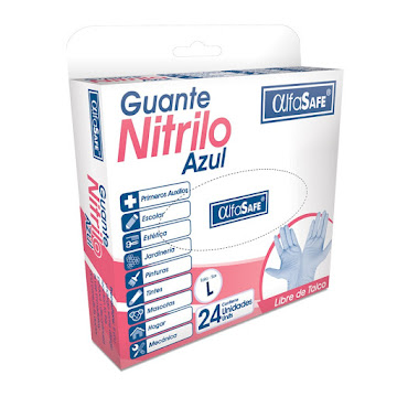 Guante Nitrilo Alfasafe Talla L Caja x 24 und  