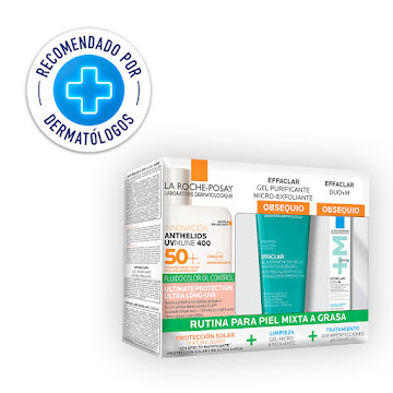 Kit Protector Solar La   Roche Posay Anthelios Uvmune x 50 ml + Gel La Roche Effaclar Micro x50 ml + Mini Effaclar Duo x 15 ml pack x 3 und 