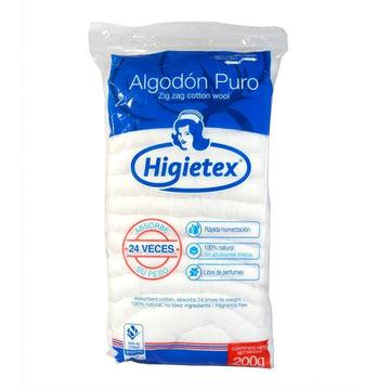 ALG HIGIETEX ZIGZAG X 200 G HIGIETEX  x 1 Algodón Higietex X 200G, diseñado para la limpieza y cuidado de la piel. Es hidrófilo, absorbente y suave, ideal para procedimientos médicos, curaciones y uso cosmético. Su presentación compacta facil