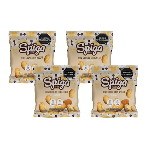 Mini Cookies de Vainilla Sin Azúcar Spiga Foods x4 Spiga Foods Bolsa x 4 und undefined