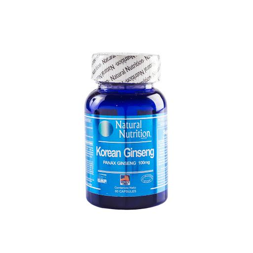 Koreang Ginseng 100 mg Natural Nutrition Frasco x 60 Cápsulas