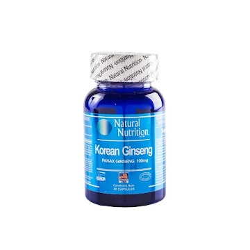 Koreang Ginseng 100 mg Natural Nutrition Frasco x 60 Cápsulas  