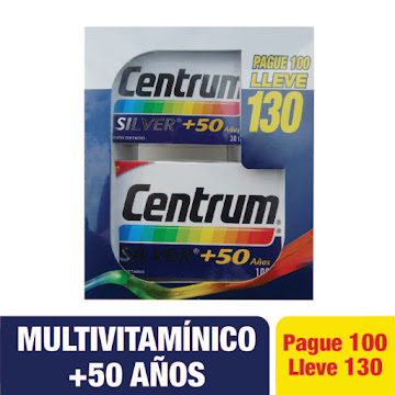 Centrum Silver + 50 Años, Caja X 130 Tabletas  