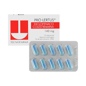 Pro Lertus Diclofenaco Colestiramina 140 Mg Caja x 10 Cápsulas  
