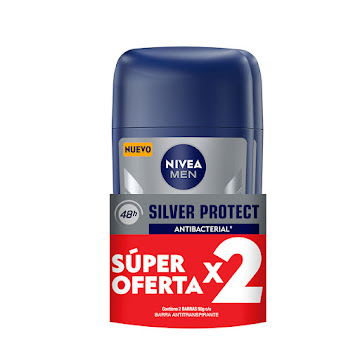 Desodorante Nivea Men Silver Protect Barra 50 gr x 2 und  