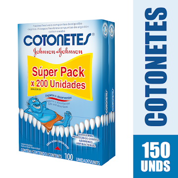 Copitos para Bebés y Adultos Johnson & Johnson Cotonetes Super Pack x 200 und  