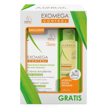 Kit A-Derma Exomega Control Crema x 200 ml + Exomega Control Baño Corporal x 100 ml  