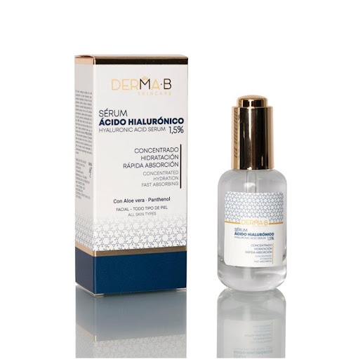 Serum Facial DERMA-B, Ácido Hialurónico, X 30mL, X1 DERMA-B Pote x 1 Sérum hidratante anti edad con una alta concentración de ácido hialurónico puro, conserva la elasticidad y firmeza de la piel, aportando una nutrición profunda, hidratación, protección y suavidad. Dis