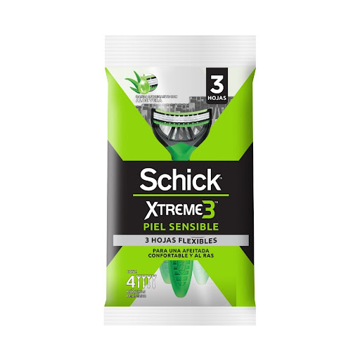 Máquina De Afeitar Schick Xtreme 3 Piel Sensible Blister x 4 und