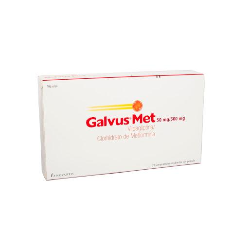 Galvus Met Vildagliptina + Metformina 50mg/500mg Novartis Caja x 28 Comprimidos