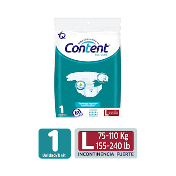 **Pañal Content Ultrasec TQ Talla L x 1Uni  