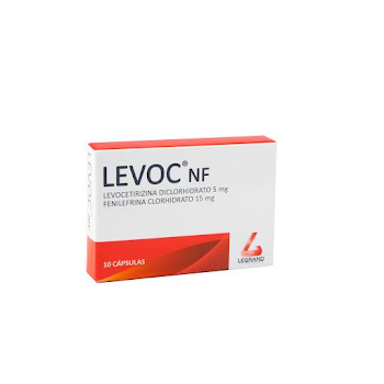 Levoc NF Levocetirizina Diclorhidrato + Fenilefrina Clorhidrato 5mg/15mg Legrand Caja x 10 Cápsulas  