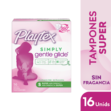 Tampones Con Aplicador Playtex Simply Gentle Glide Super x 16 und  