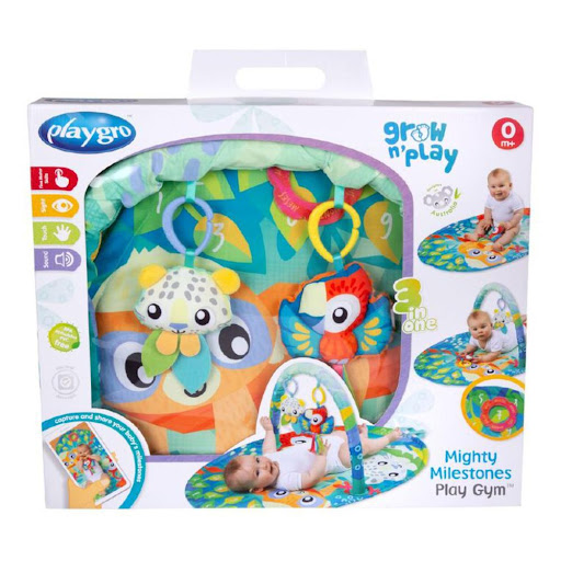 Gimnasio Mighty Milestones PlayGrow Caja x 1 El gimnasio de juegos Mighty Milestones es el espacio perfecto para estimular el desarrollo de tu bebé de 1 a 12 meses mientras se divierte explorando.
