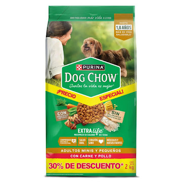 Alimento Para Mascotas   Dog Chow Adultos Razas Pequeñas Carne Y Pollo x 2 kg  