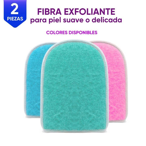 GUANTE EXFOLIANTE SUAVE X2 Esponjas Fregona Kit x 1 Esponja con fibra exfoliante suave, ayuda a eliminar excesos de piel muerta, zonas de piel delicada. Con espacio para introducir la mano tipo mitón