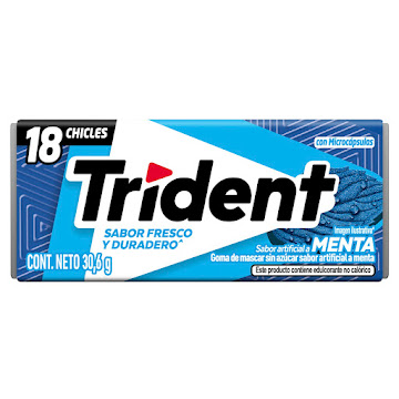 Chicle Trident Menta Sin Azúcar Paquete x 18 und  