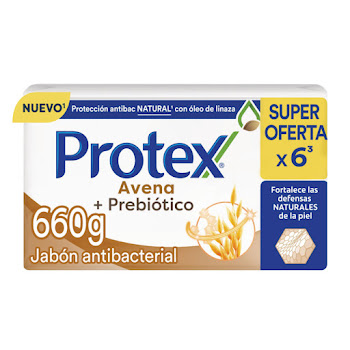 Jabón Antibacterial Protex Avena Barra Pack 110 gr x 6 und  
