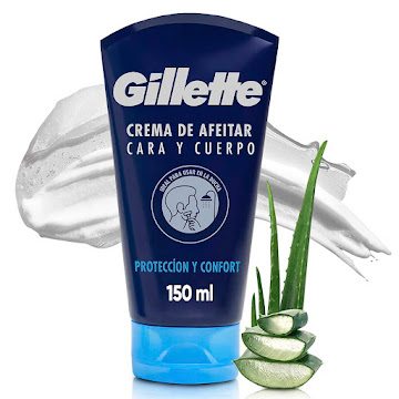 Crema de Afeitar Gillette Cara y Cuerpo para Hombre con Aloe Frasco x 150 ml  
