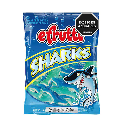 Gomas Efrutti Gummi Sharks Paquete x 100 gr
