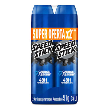 Desodorante Hombre Speed Stick Carbon Absorb Spray 2x 91 gr  